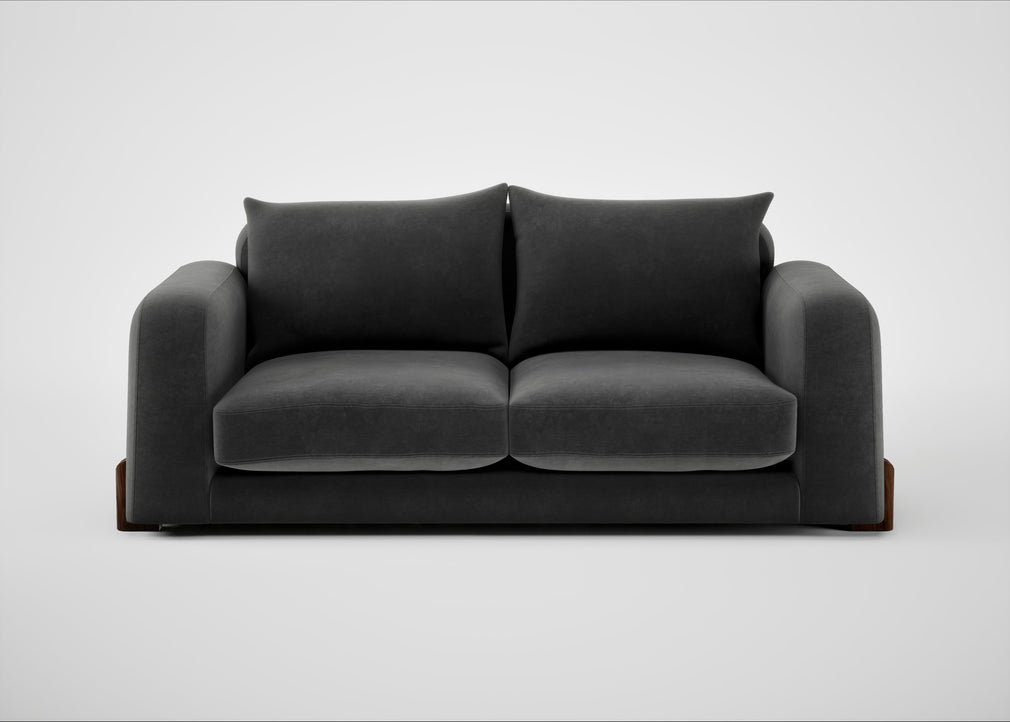 Nuvola 3 Seater Sofa Smart Luxe Velvet Nickel / Walnut Stained
