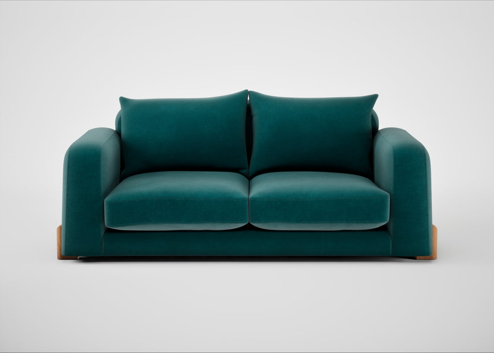 Nuvola 3 Seater Sofa Smart Luxe Velvet Ocean Green / Natural