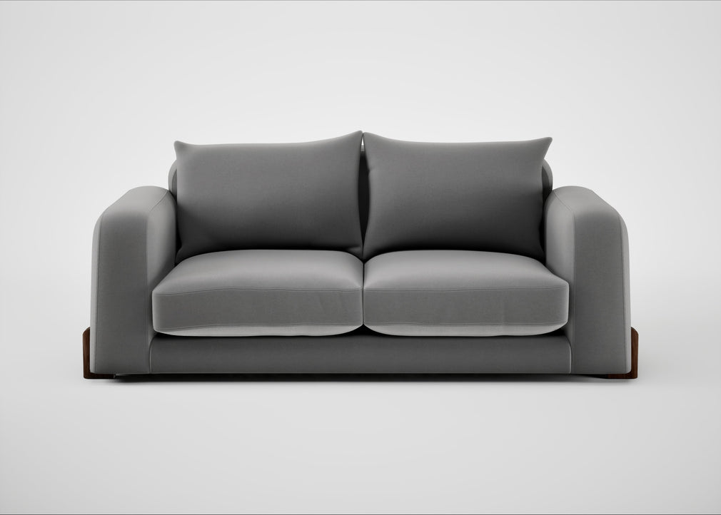 Nuvola 3 Seater Sofa Smart Velvet Mercury / Walnut Stained