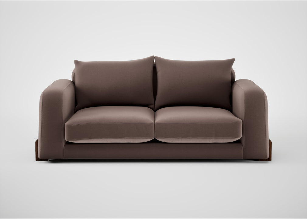 Nuvola 3 Seater Sofa Smart Velvet Mouse / Walnut Stained