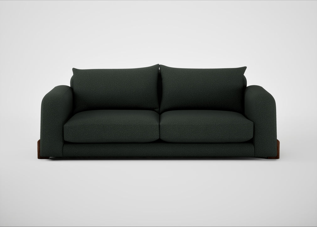 Nuvola 4 Seater Sofa Boucle Fern / Walnut Stained