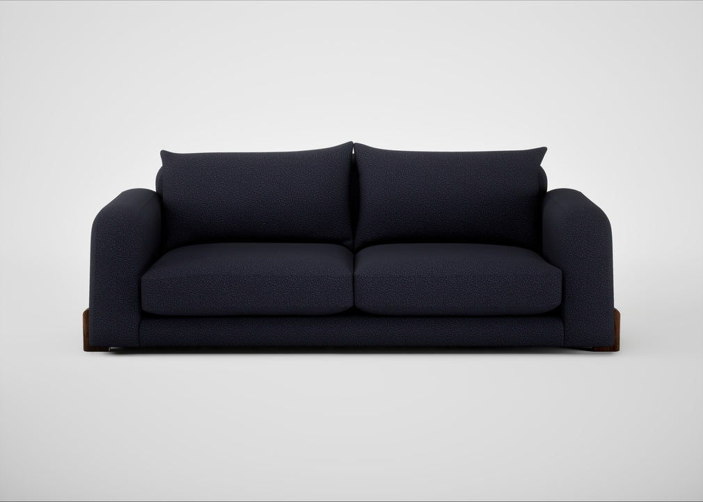 Nuvola 4 Seater Sofa Boucle Indigo / Walnut Stained