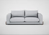 Nuvola 4 Seater Sofa Broad Weave Tin / Walnut Stained
