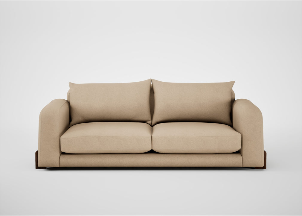 Nuvola 4 Seater Sofa Capelo Linen-Cotton Bamboo / Walnut Stained