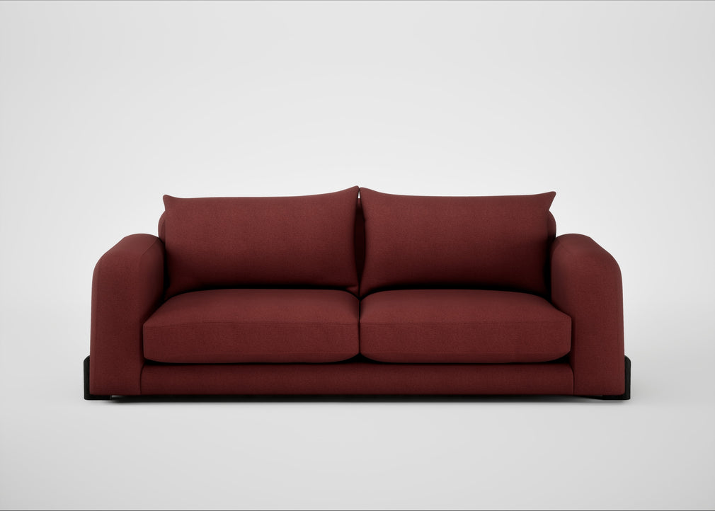 Nuvola 4 Seater Sofa Capelo Linen-Cotton Etruscan Red / Black