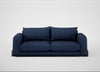 Nuvola 4 Seater Sofa Capelo Linen-Cotton Inkspot / Walnut Stained