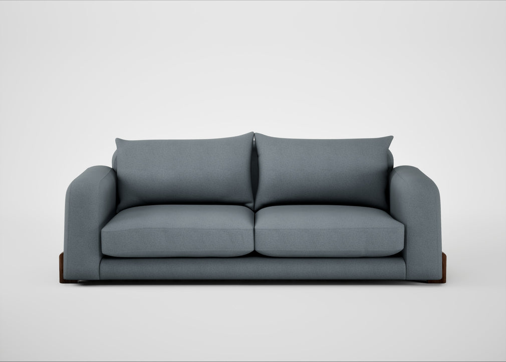 Nuvola 4 Seater Sofa Capelo Linen-Cotton Mineral / Walnut Stained