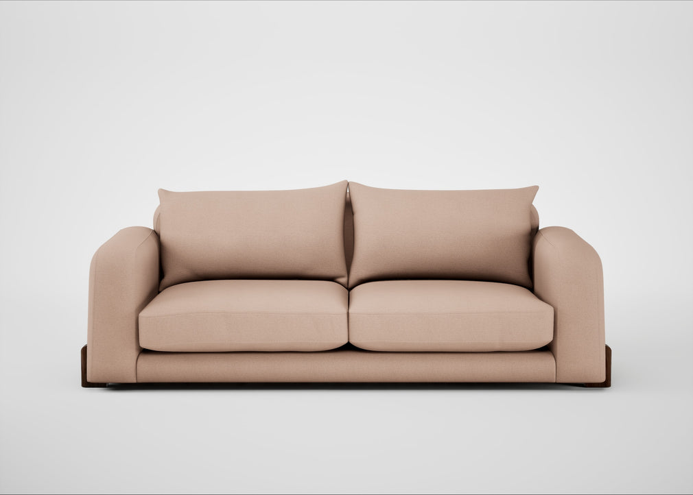 Nuvola 4 Seater Sofa Capelo Linen-Cotton Rosedale / Walnut Stained