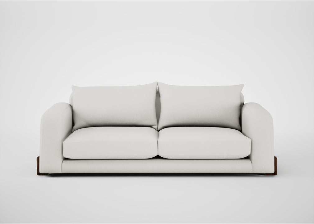Nuvola 4 Seater Sofa Capelo Linen-Cotton Sea Salt / Walnut Stained