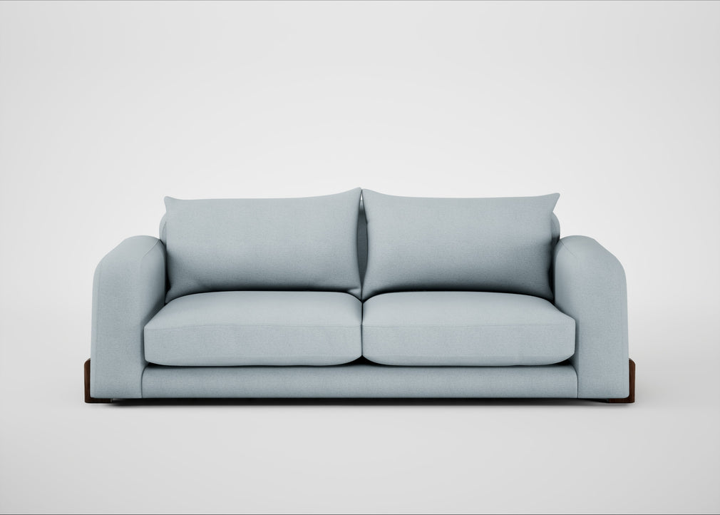 Nuvola 4 Seater Sofa Capelo Linen-Cotton Sea Shanty / Walnut Stained