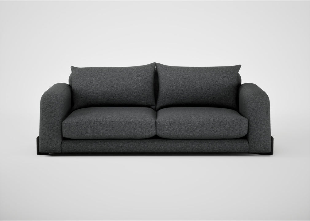 Nuvola 4 Seater Sofa Melton Wool Granite / Black