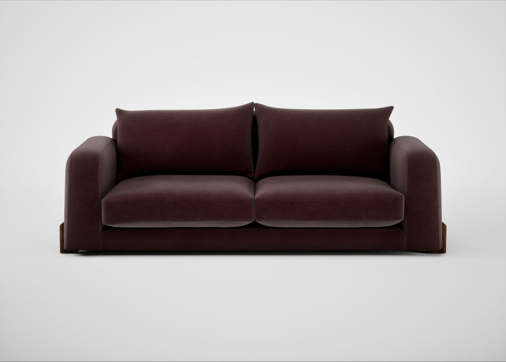 Nuvola 4 Seater Sofa Smart Luxe Velvet Acorn / Walnut Stained