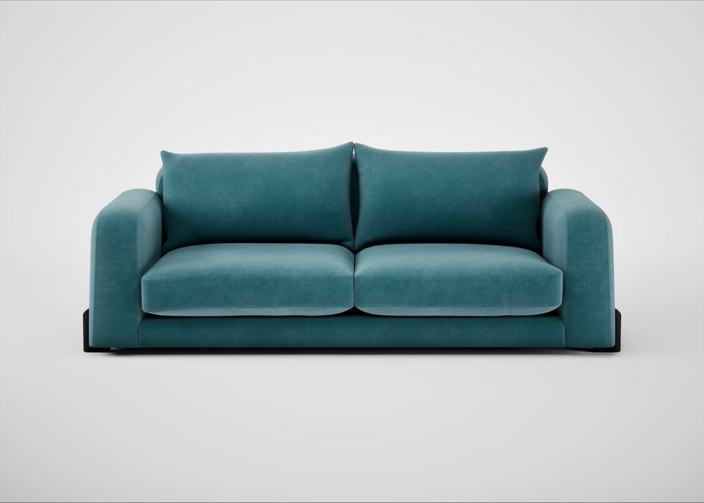 Nuvola 4 Seater Sofa Smart Luxe Velvet Airforce Blue / Black