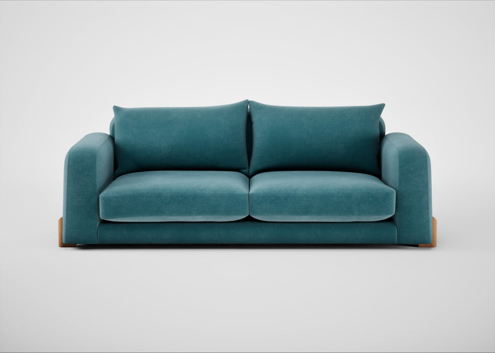 Nuvola 4 Seater Sofa Smart Luxe Velvet Airforce Blue / Natural