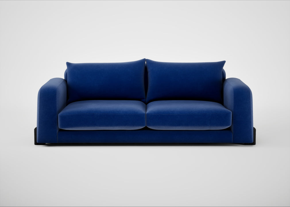 Nuvola 4 Seater Sofa Smart Luxe Velvet Azure / Black