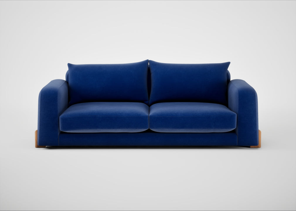 Nuvola 4 Seater Sofa Smart Luxe Velvet Azure / Natural
