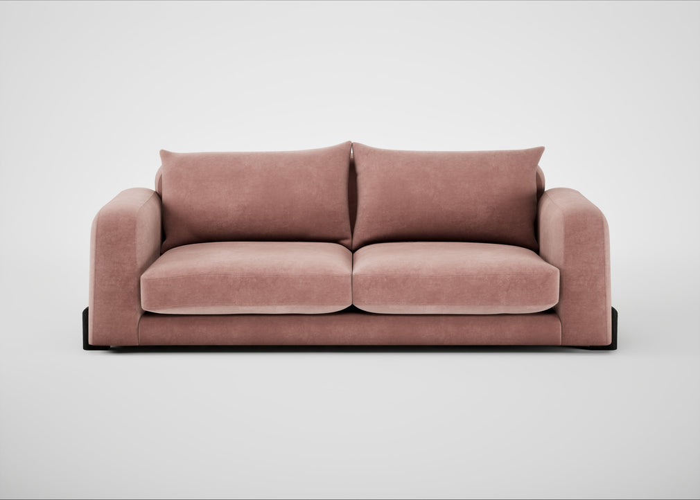 Nuvola 4 Seater Sofa Smart Luxe Velvet Dusky Pink / Black