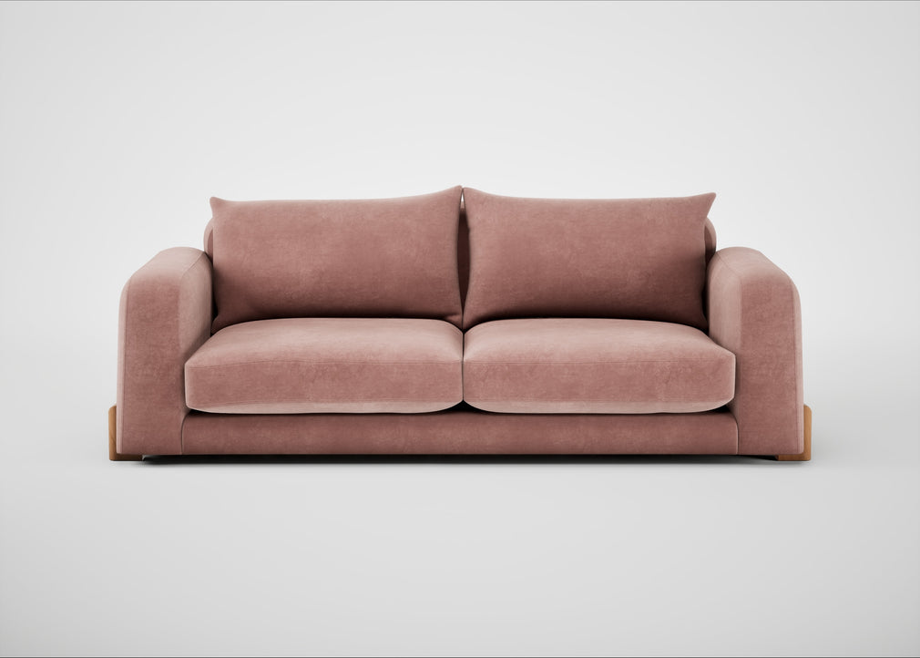 Nuvola 4 Seater Sofa Smart Luxe Velvet Dusky Pink / Natural