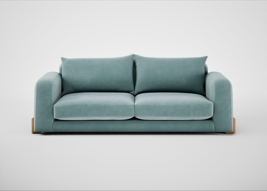Nuvola 4 Seater Sofa Smart Luxe Velvet Mineral Blue / Natural