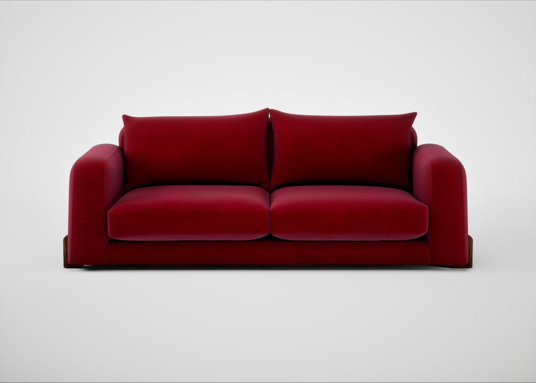 Nuvola 4 Seater Sofa Smart Luxe Velvet Mulberry / Walnut Stained