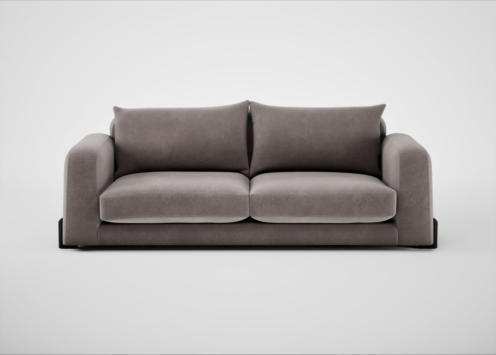Nuvola 4 Seater Sofa Smart Luxe Velvet Mushroom / Black