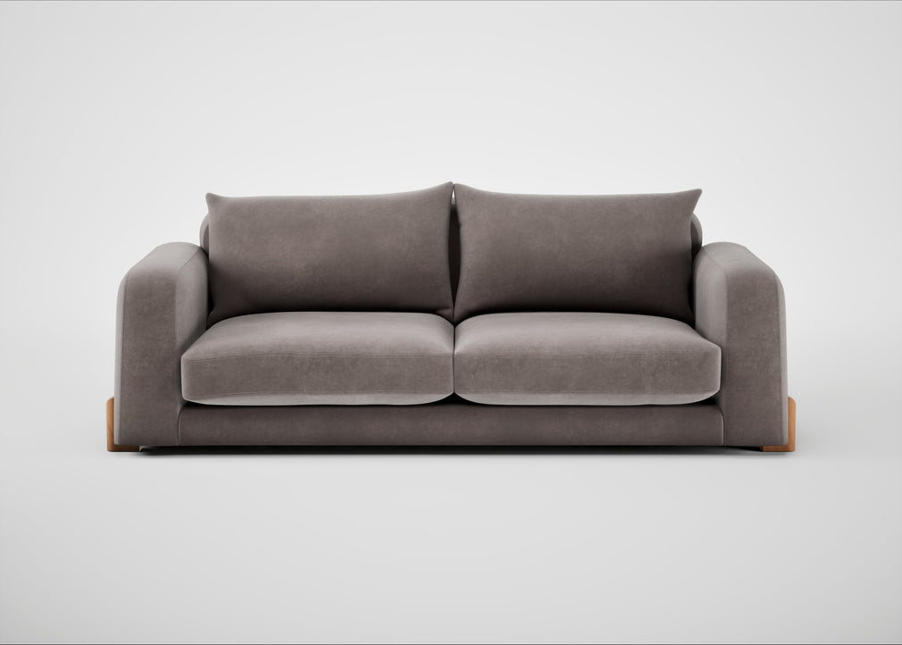 Nuvola 4 Seater Sofa Smart Luxe Velvet Mushroom / Natural