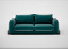 Nuvola 4 Seater Sofa Smart Luxe Velvet Ocean Green / Walnut Stained