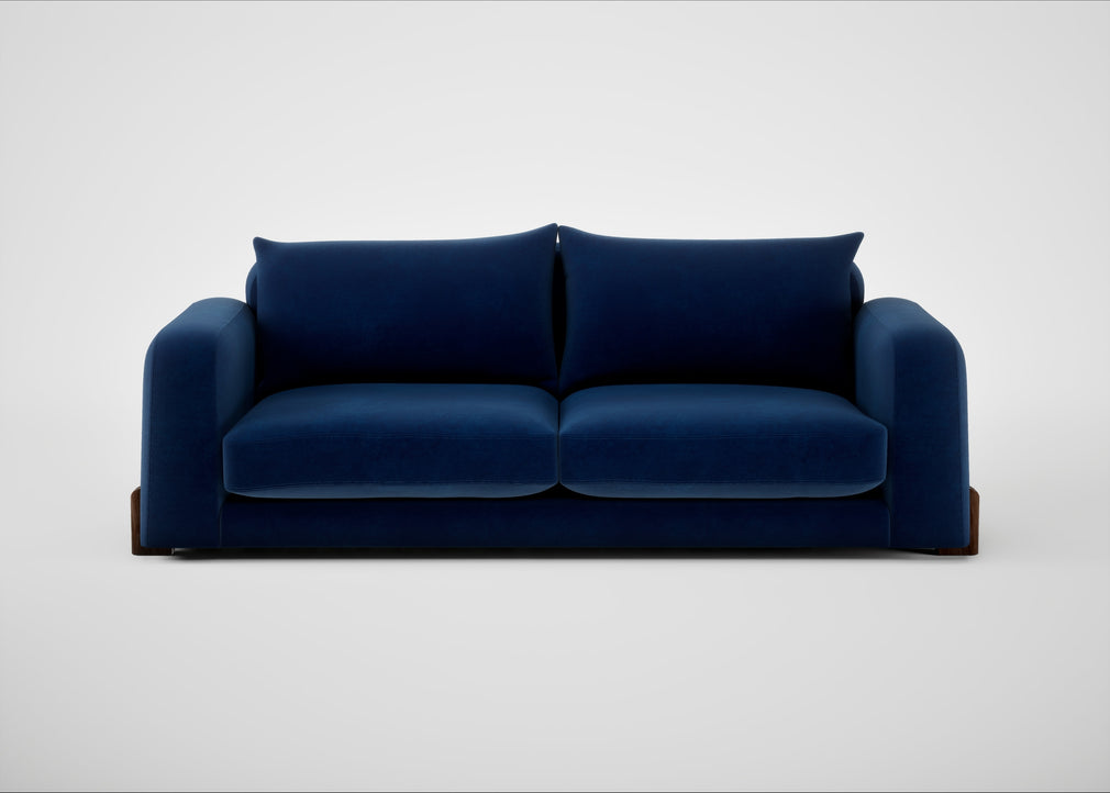 Nuvola 4 Seater Sofa Smart Velvet Dusk / Walnut Stained