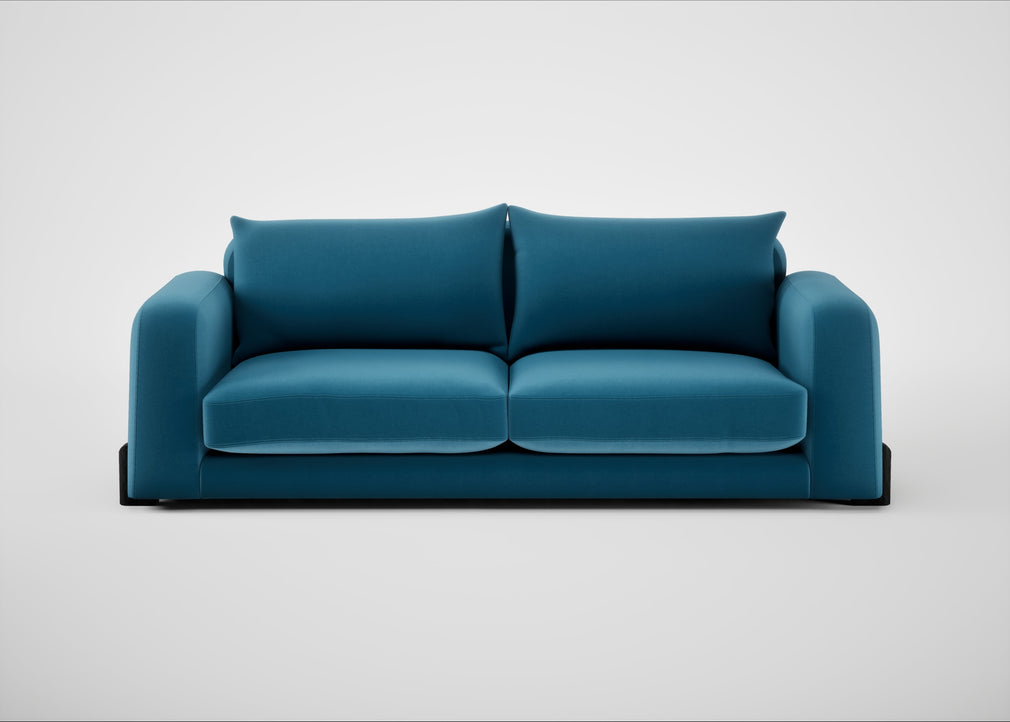 Nuvola 4 Seater Sofa Smart Velvet Ocean Blue / Black
