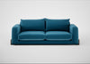 Nuvola 4 Seater Sofa Smart Velvet Ocean Blue / Walnut Stained