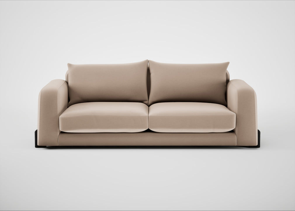 Nuvola 4 Seater Sofa Smart Velvet Pebble / Black