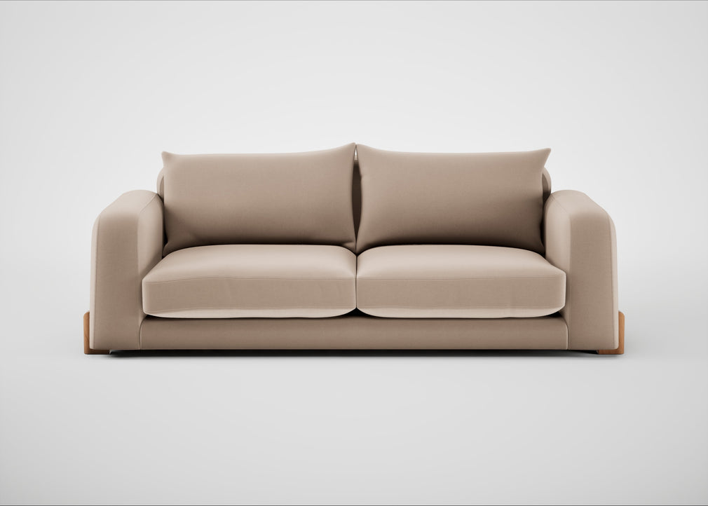 Nuvola 4 Seater Sofa Smart Velvet Pebble / Natural