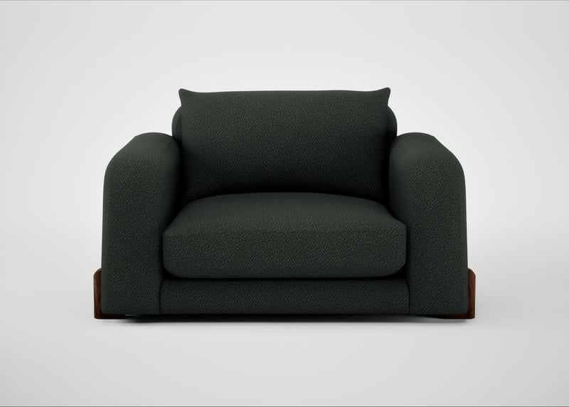 Nuvola Loveseat Boucle Fern / Walnut Stained