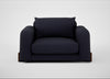 Nuvola Loveseat Boucle Indigo / Walnut Stained