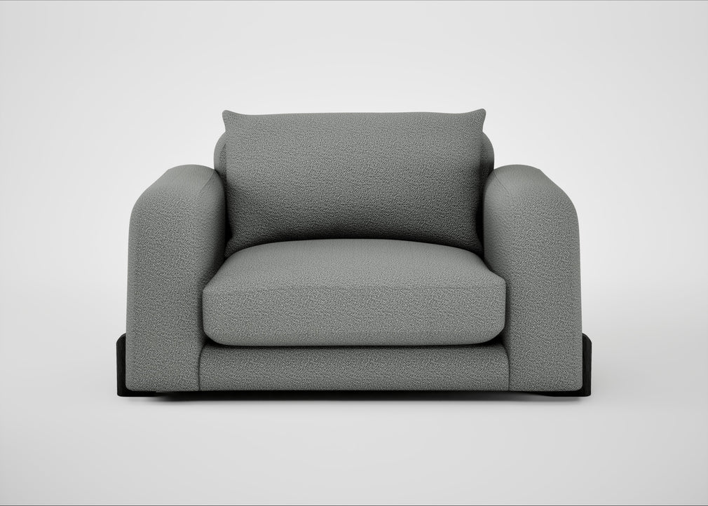 Nuvola Loveseat Boucle Steel / Black