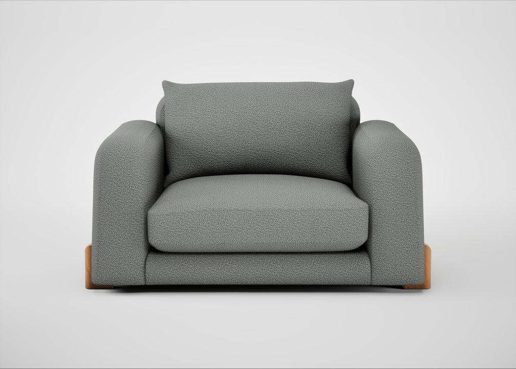 Nuvola Loveseat Boucle Steel / Natural
