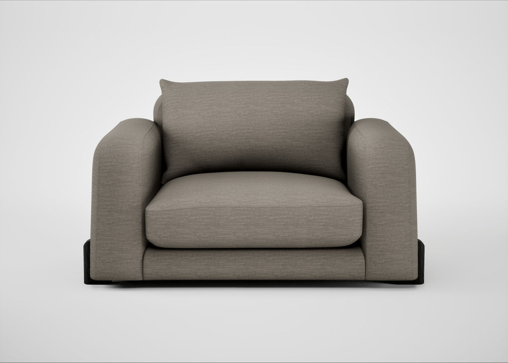 Nuvola Loveseat Broad Weave Pebble / Black