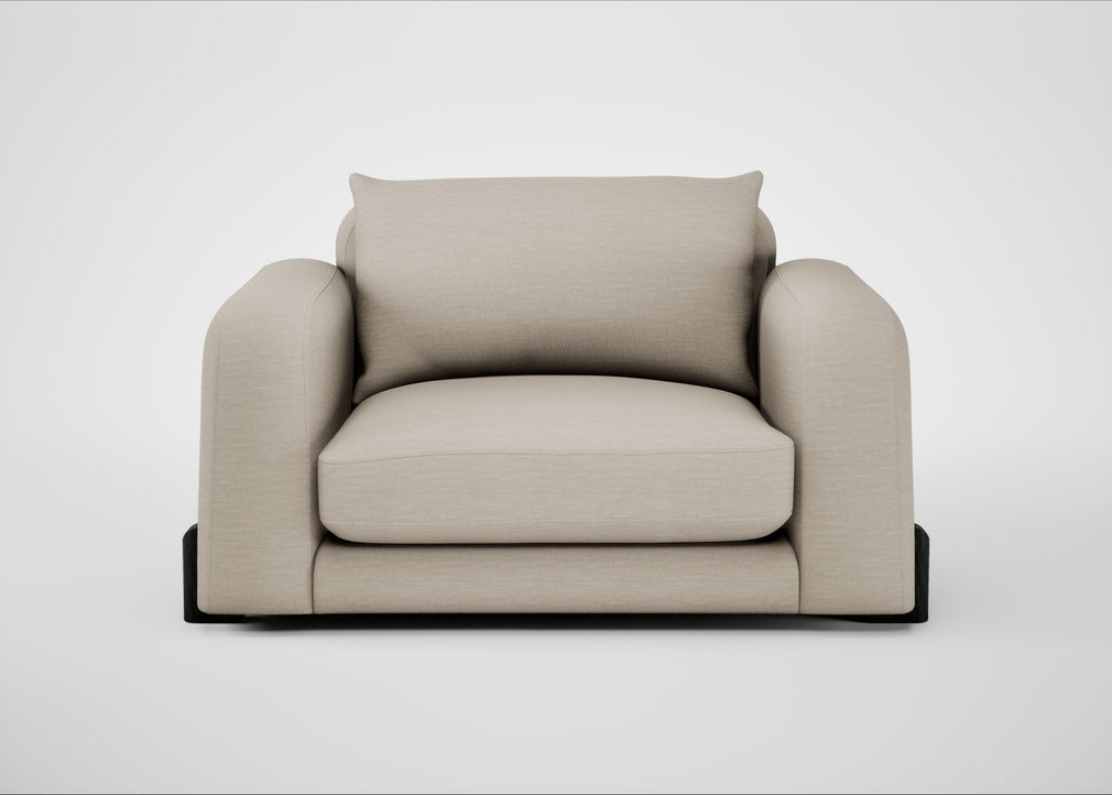 Nuvola Loveseat Broad Weave Putty / Black