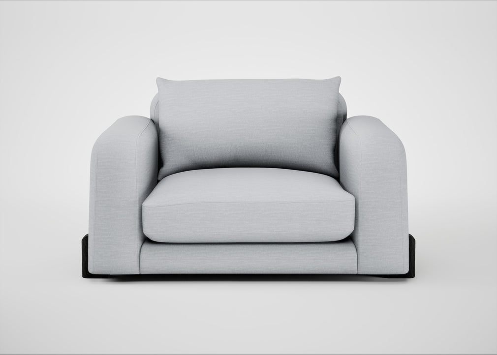Nuvola Loveseat Broad Weave Tin / Black