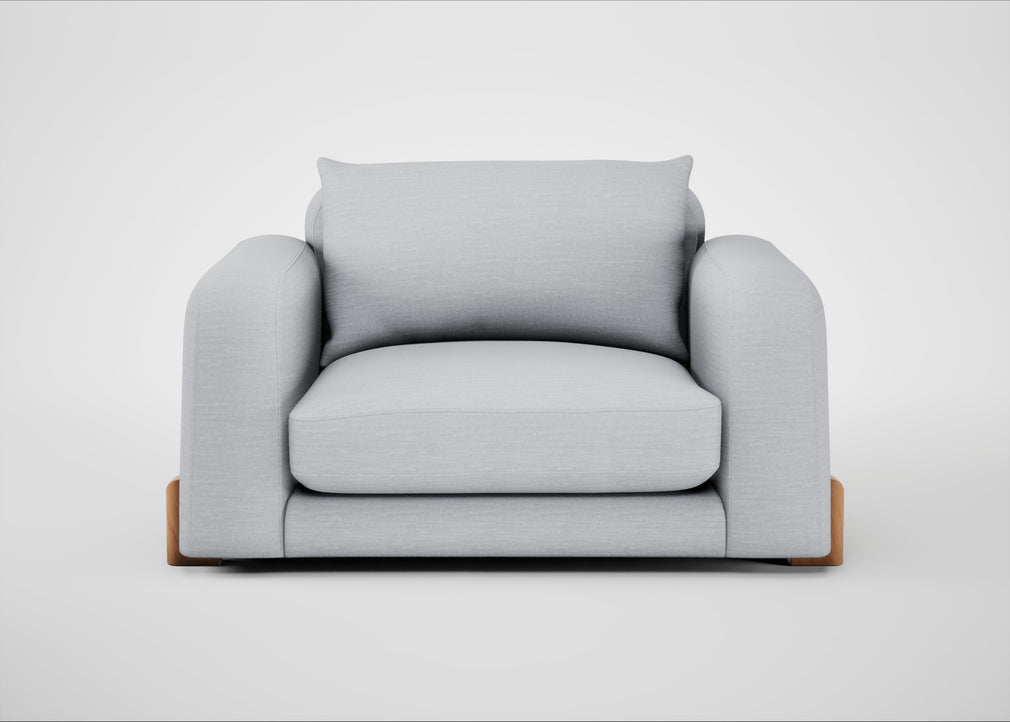 Nuvola Loveseat Broad Weave Tin / Natural