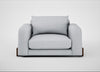 Nuvola Loveseat Broad Weave Tin / Walnut Stained