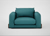Nuvola Loveseat Brushed Cotton Cadet / Walnut Stained