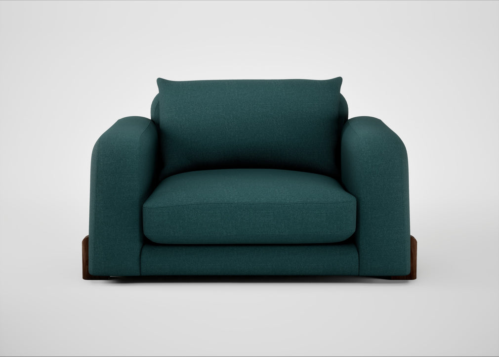 Nuvola Loveseat Brushed Cotton Pine / Walnut Stained