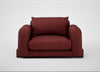 Nuvola Loveseat Capelo Linen-Cotton Etruscan Red / Walnut Stained