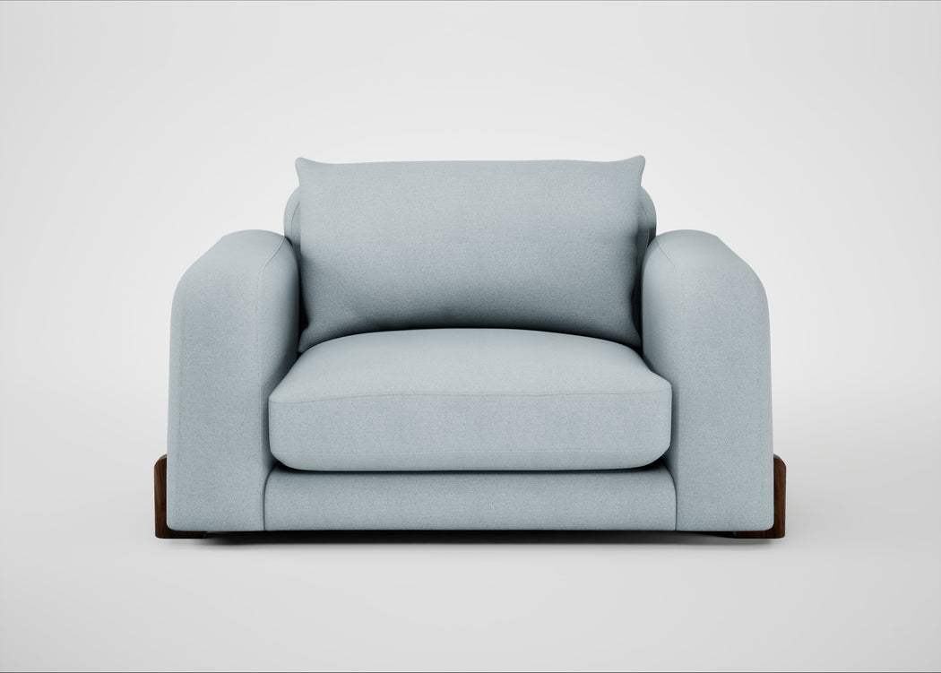 Nuvola Loveseat Capelo Linen-Cotton Sea Shanty / Walnut Stained