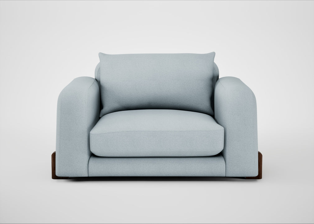 Nuvola Loveseat Capelo Linen-Cotton Sea Shanty / Walnut Stained