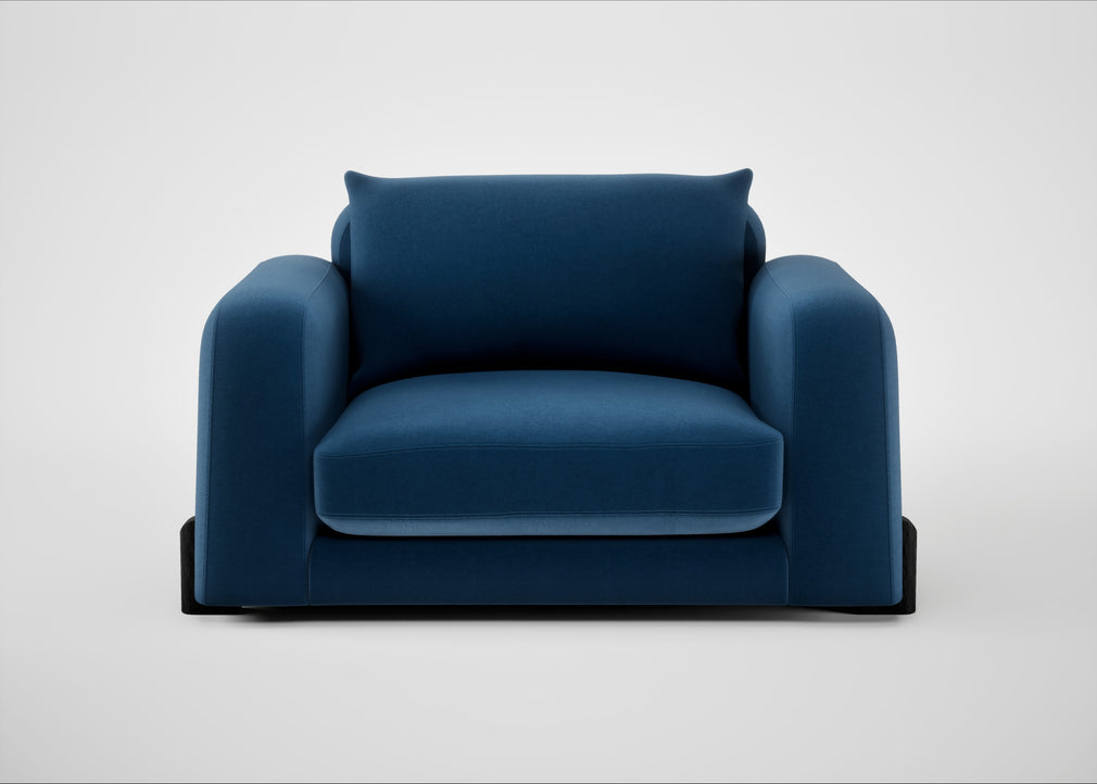 Nuvola Loveseat Cotton Velvet Petrol / Black