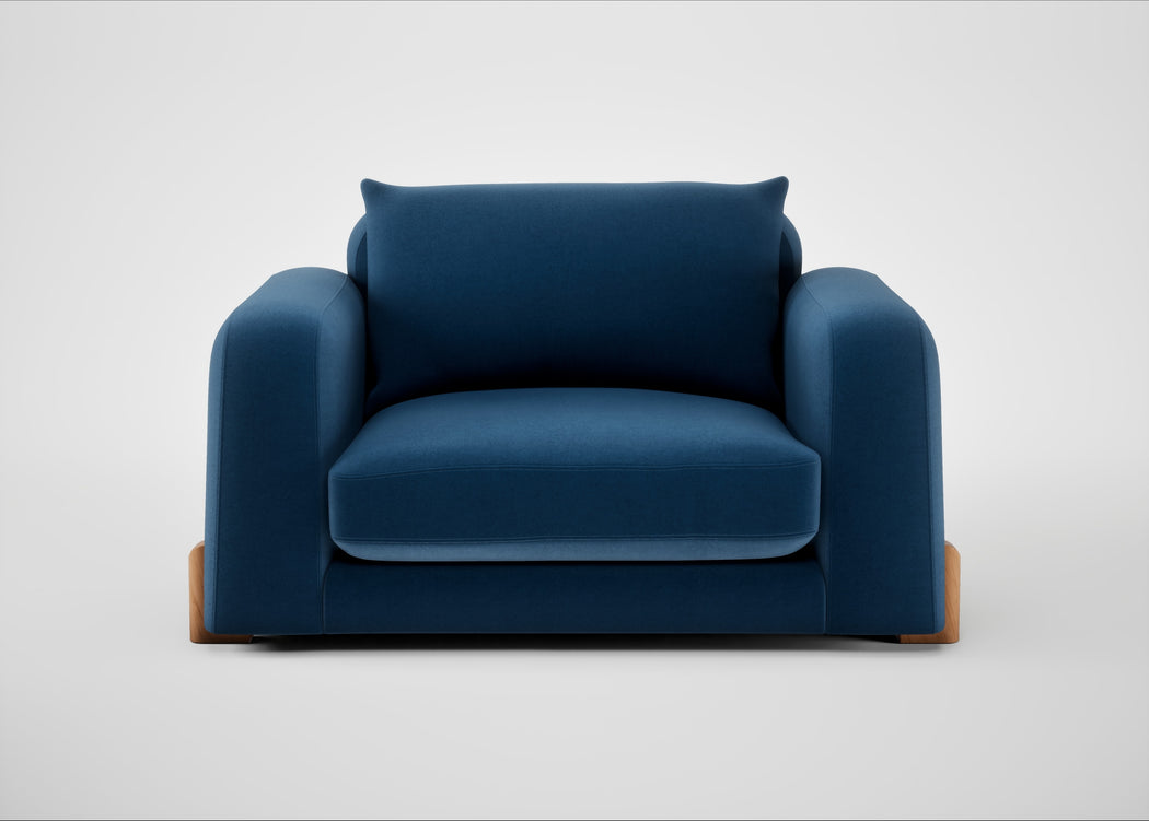 Nuvola Loveseat Cotton Velvet Petrol / Natural