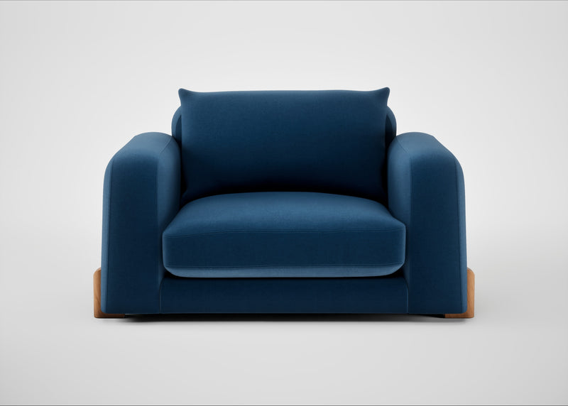 Nuvola Loveseat Cotton Velvet Petrol / Natural