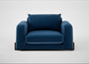 Nuvola Loveseat Cotton Velvet Petrol / Walnut Stained